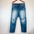 Levi's Jeans | Levi’s 501 Men’s Ripped Rare Classic Jeans/Sz:34x32 | Color: Blue | Size: 34