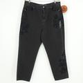 American Eagle Outfitters Jeans | Nwot American Eagle Black Washed Embroidered Mom Jeans | Color: Black | Size: 14