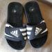Adidas Shoes | Boys Adidas Slides Size 4 Black White | Color: Black/White | Size: 4bb