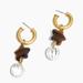 Madewell Jewelry | Madewell Star Stack Charm Dangle Hoop Earrings | Color: Brown/Gold | Size: 2''