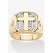 Men's Big & Tall Men'S Yellow Gold-Plated Round Genuine Diamond Cross Ring (1/5 Cttw) by PalmBeach Jewelry in Gold (Size 11)