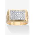 Men's Big & Tall Men'S Yellow Gold-Plated Genuine Diamond Accent Watchband Style Ring by PalmBeach Jewelry in Gold (Size 8)