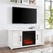 The Twillery Co.® Rozier TV Stand for TVs up to 50" w/ Electric Fireplace Included Wood/Glass/Metal in White | 22 H in | Wayfair