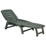 Grand Soleil Cottage 3 Position Sun Outdoor Chair - Lounger w/ Wheels - White Plastic in Green | Wayfair S6805V