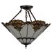 Meyda Lighting 20" Wide Tiffany Shell w/ Jewels Inverted Pendant Glass in Brown/Green | 8.5 H x 19.5 W x 19.5 D in | Wayfair 167056