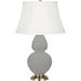 Robert Abbey Double Gourd Table Lamp Ceramic/Fabric in Yellow/Brown | 31 H x 19 W x 19 D in | Wayfair MST54