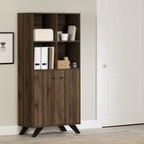 South Shore Helsy Bookcase w/ 2 Doors Wood in Brown | 65.25 H x 31 W x 14.75 D in | Wayfair 13868