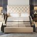 Rosdorf Park Chasidy Queen Tufted Storage Platform Bed Upholstered/Velvet/Metal & Upholstered/Metal in Brown | 41 H x 65 W x 83 D in | Wayfair