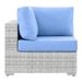Latitude Run® Convene Outdoor Patio Corner Chair Wood in Blue | 33 H x 35 W x 35 D in | Wayfair FB209B45759E45099892D2E630E8B4D5