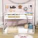Harper Orchard Twin Over Full Wooden House Bunk Bed in White | 75 H x 57 W x 79 D in | Wayfair 3C3EC19DFA534DC98485E713972F79F4