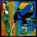 Latitude Run® Love V Pop Art-Giclee on Canvas w/ Float Frame Vertical Canvas in Blue/Green/Yellow | 18 H x 18 W in | Wayfair