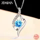 Zdadam – chaîne de collier en cristal bleu argent 925 bijoux de mariage pour femmes