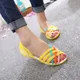 Comemore-Sandales Peep Parker pour femmes chaussures de plage plates décontractées à enfiler