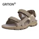 GRITION-Sandales plates décontractées à talon optique ouvert pour femme chaussures de sport d'été