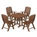 POLYWOOD Nautical Highback 5-Piece Farmhouse Trestle Dining Set