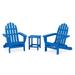 POLYWOOD Classic Folding Adirondack 3-Piece Set with Long Island 18" Side Table