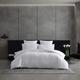 Vera Wang Solid Textured Pleats White Duvet Cover Set