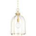 Hudson Valley Eldridge 14" Wide Brass and Glass Cage Pendant Light