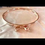 Kate Spade Jewelry | Kate Spade Bow Rose Gold Love Notes Bangle Bracelet New | Color: Gold/Pink | Size: Os