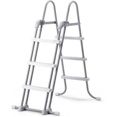 Intex - Sicherheitsleiter für Pools bis 107 cm Höhe - 151 x 117 cm - Stahl Poolleiter 3-stufig Image