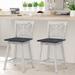 Set of 2 Swivel Counter Height Bar Stools with Solid Wood Legs - 20" x 18.5" x 38"(L x W x H)