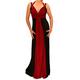 Blue Banana Women's Block Colour Long Evening Dress Red and Black Size 12