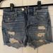 American Eagle Outfitters Shorts | American Eagle Outfitters Hi-Rise Shortie (Distressed Denim) | Size 0 | Color: Blue | Size: 0