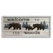 Stupell Industries Welcome to Wood Rustic Bears Forest Design by Nan - Graphic Art Canvas in Black/Blue/Brown | 10 H x 24 W x 1.5 D in | Wayfair