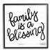 Stupell Industries Family is Blessing Rustic Minimal Calligraphy Sign by Stephanie Dicks - Textual Art Canvas in Black/White | Wayfair