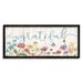 Stupell Industries Grateful Sentiment Spring Wildflower Garden Blue Butterfly by Nan - Graphic Art Canvas in Blue/Yellow | Wayfair al-549_fr_13x30