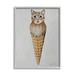 Stupell Industries Tabby Cat Ice Cream Scoop Dessert Waffle Cone by Coco de Paris - Painting Canvas in Brown/Gray | 30 H x 24 W x 1.5 D in | Wayfair