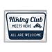 Stupell Industries Hiking Club Rustic Cabin Mountain Climbing Sign by Lil' Rue - Graphic Art Canvas in Blue/White | 11 H x 14 W x 1.5 D in | Wayfair