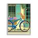 Stupell Industries Quaint Bicycle Parked Bread Basket Cat Window by Sally Springer Griffith - Graphic Art Canvas in Blue/Brown/Green | Wayfair