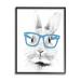 Stupell Industries Monochrome Bunny Rabbit Blue Glasses Portrait Design by Annalisa Latella - Graphic Art Wood in Brown | Wayfair al-267_fr_11x14