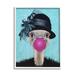 Stupell Industries Ostrich Stylish Vintage Black Hat Pink Bubblegum by Coco de Paris - Painting Canvas in Black/Blue/Pink | Wayfair