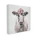 Stupell Industries Cow Cattle Flower Blossom Botanical Painterly Illustration by Michele Norman - Painting Canvas in Black/Gray/Pink | Wayfair