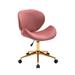 Willa Arlo™ Interiors Bedfo Velvet Office Chair w/ Gold Chrome Base Upholstered in Red/Pink | 31.1 H x 22.83 W x 22.83 D in | Wayfair