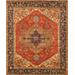 "Pasargad Home Serapi Collection Hand-Knotted Rust/Navy Wool Area Rug- 8'11"" X 9' 1"" - Pasargad Home pb-10b 9x9"
