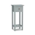 Costway 2 Tier Slim Nightstand Bedside Table with Drawer Shelf-Gray