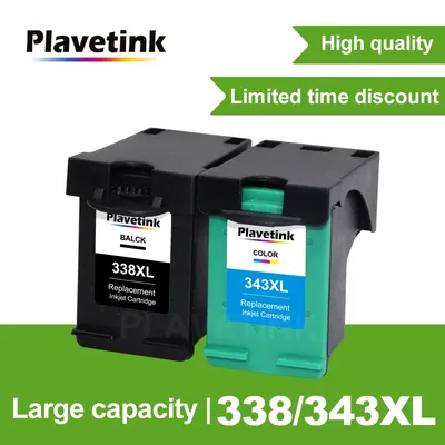 Plavetink 338XL 343XL Adhérence d'encre pour imprimante HP 338XL Deskjet 460c 343 5740 5745