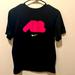 Nike Shirts | Men’s S. Nike Air T-Shirt. The Word “Air” Is Hot Pink With A Yellow Nike Swoosh | Color: Blue/Pink | Size: S