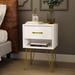 Everly Quinn Marthel 1 - Drawer Iron Nightstand Wood/Metal in White | 23.6 H x 15.7 W x 11.8 D in | Wayfair C096CC247EFE4F01AFF5B89F6BFEF00F