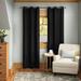 Eclipse Microfiber out Grommet Curtains, Solid Thermaback Window Polyester in Black | 95 H in | Wayfair 10708042X084BK