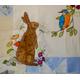 Fabric kit and printed pattern Summer wreath BOM Month 4 Kingfisher and bunny