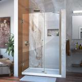 Dreamline Unidoor 48-49 Inch W x 72 Inch H Frameless Hinged Shower Door with Support Arm in Brushed Nickel SHDR-20487210-04