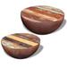 Global Pronex Two Piece Bowl Shaped Coffee Table Set Solid Reclaimed Wood
