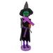 14" Black Green Witch Jack-O-Lantern Halloween Nutcracker with Broom