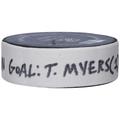 Tyler Myers Vancouver Canucks Game-Used Goal Puck from February 27 2022 vs. New York Rangers