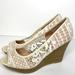 American Eagle Outfitters Shoes | American Eagle Ivory Lace Wedge Shoe | Size 8.5 | Color: Cream | Size: 8.5