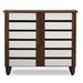 Gisela 2-Tone Shoe Cabinet With 2 Doors Furniture by Baxton Studio in Brown